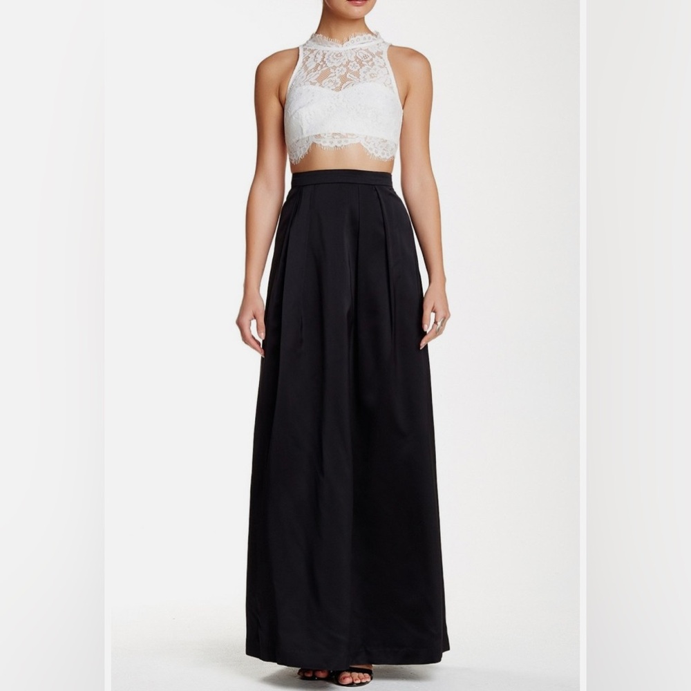 Kay Unger Womens 14 Black Evening Formal Maxi A-Line Long Full Skirt
